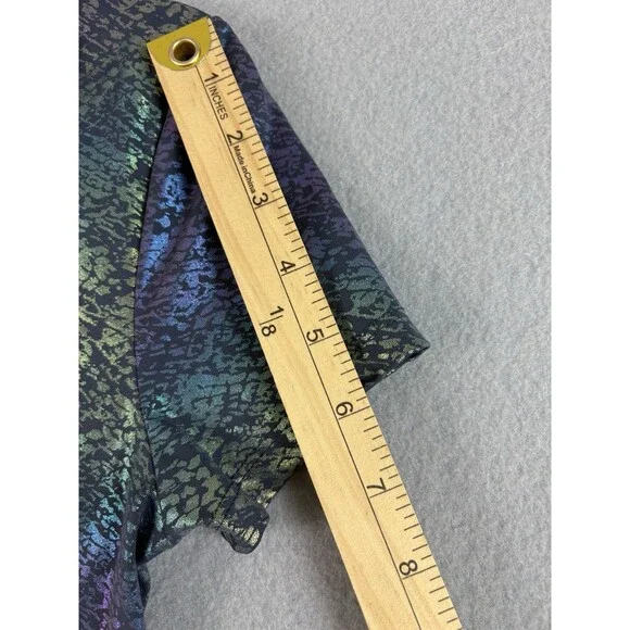 Spirithoods Iridescent Snakeskin Flare Jumpsuit Short Sleeve Collared Medium 1pc - Picture 13 of 16